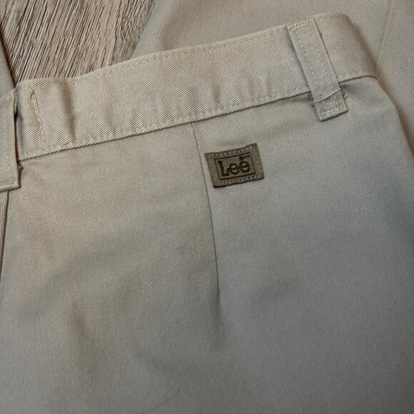 Vintage Lee Khaki Chino Tapered High Waist Chino Womens 12 Petite '85 - Picture 5 of 9